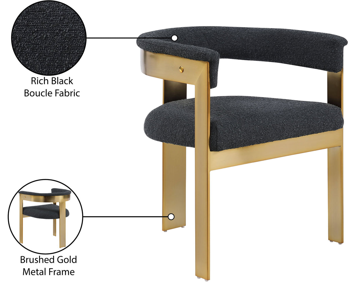 Romeo - Boucle Dining Chair With Gold Base (Set of 2)