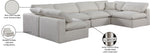 Comfy - 6 Piece Linen Modular Armless Sectional