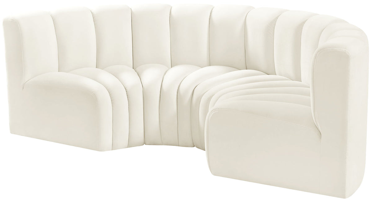 Arc - Velvet 4 Piece U-Shaped Modular Sofa