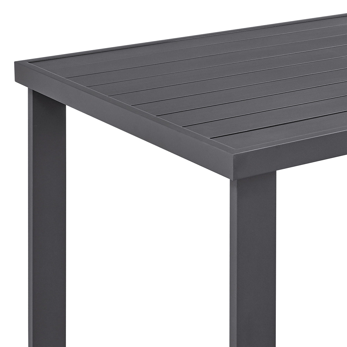 Menorca - Outdoor Patio 5-Piece Bar Table Set In Aluminum With Gray Cushions