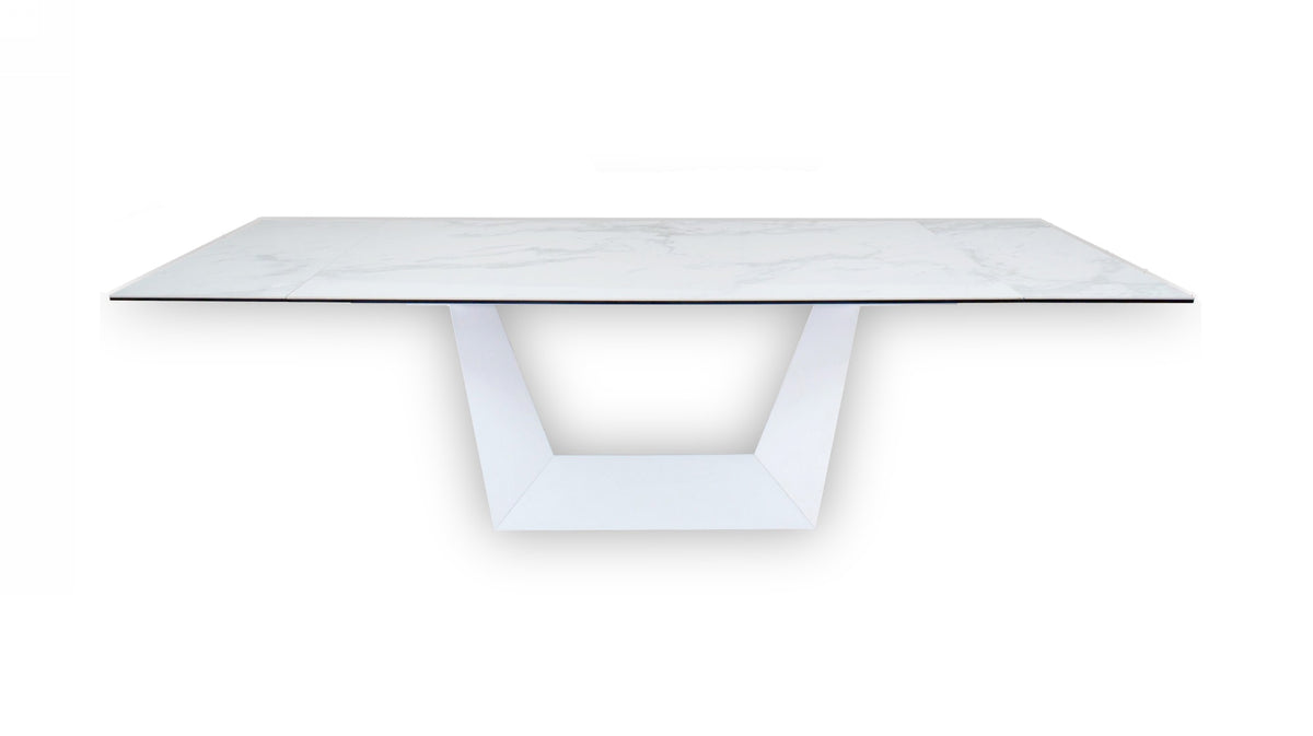Baldwin - Modern White Ceramic Extendable Dining Table by VIG Furniture - View 2