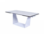 Baldwin - Modern White Ceramic Extendable Dining Table by VIG Furniture - View 3