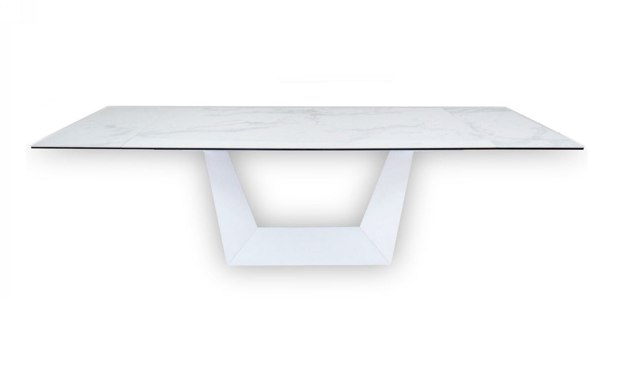 Baldwin - Modern White Ceramic Extendable Dining Table by VIG Furniture - View 7