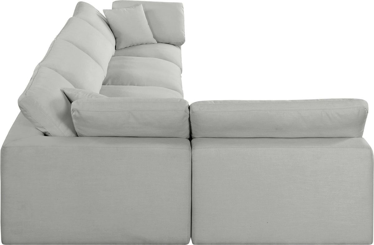 Comfy - 5 Piece Linen Modular Sectional