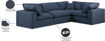 Comfy - 4 Piece Linen Fabric Modular Sectional