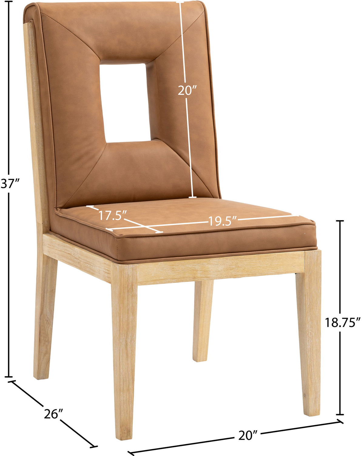 Gwendolyn - Faux Leather Dining Side Chair With Natural Frame (Set of 2)