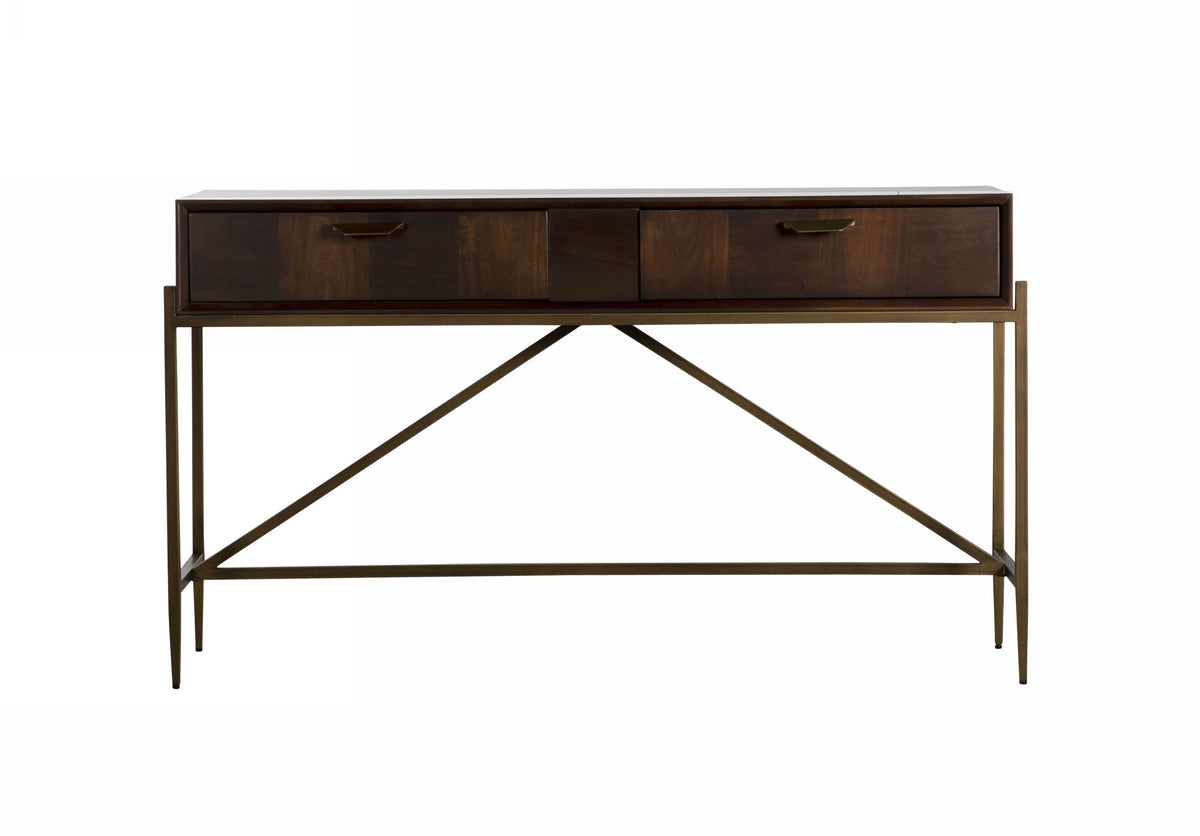 Shane - Modern Acacia & Brass Console Table by VIG Furniture - View 2
