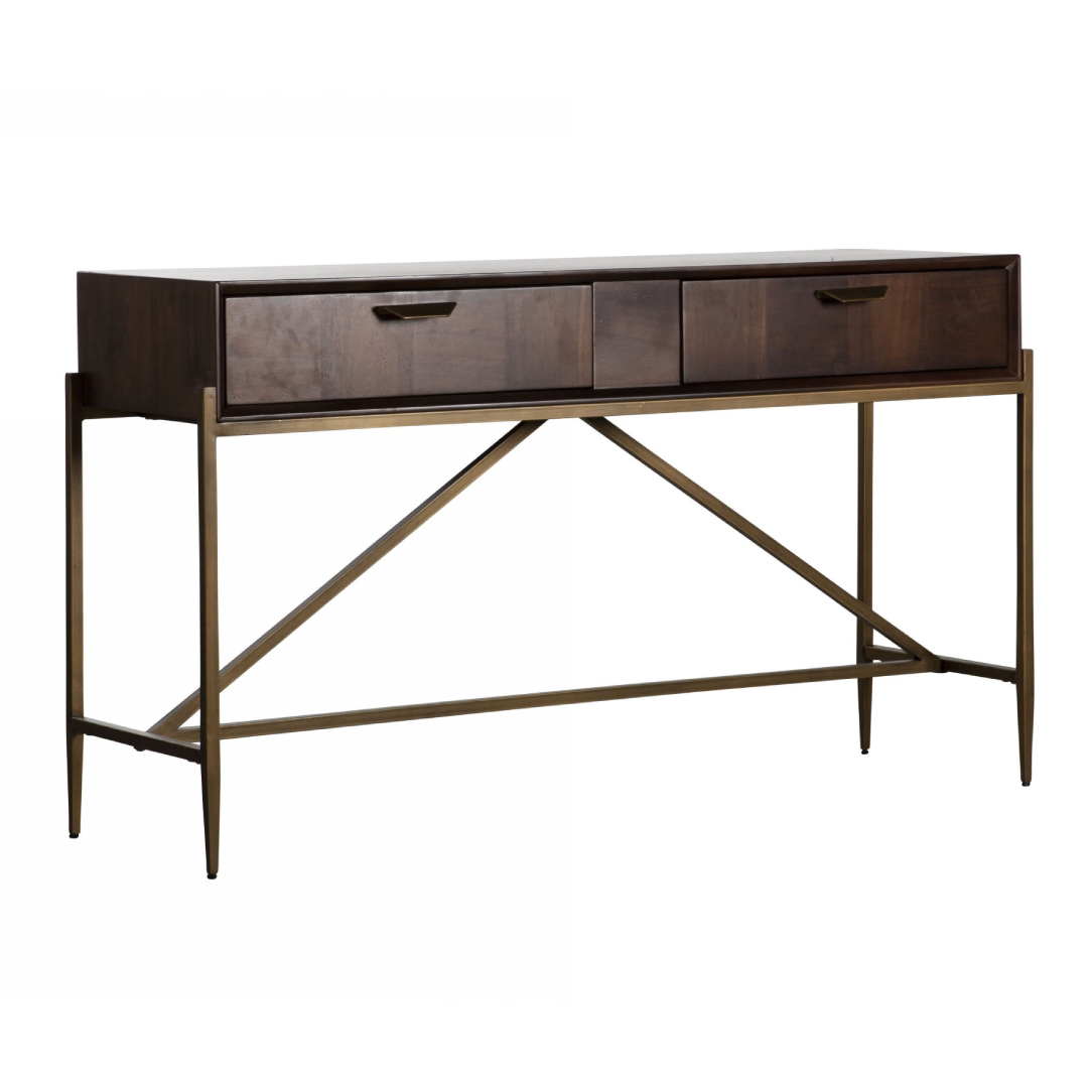 Shane - Modern Acacia & Brass Console Table by VIG Furniture - View 4