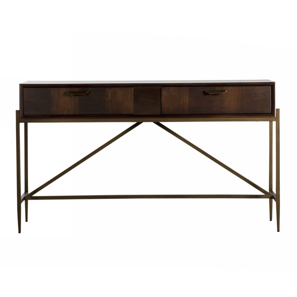 Shane - Modern Acacia & Brass Console Table by VIG Furniture - View 1
