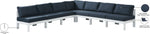 Nizuc - Outdoor Patio 7 Piece Modular Sectional With White Frame