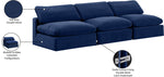 Comfy - Velvet Modular Armless Sofa 3 Seats