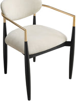 Riccio - Fabric Dining Arm Chair (Set of 2) - Black And Gold Frame