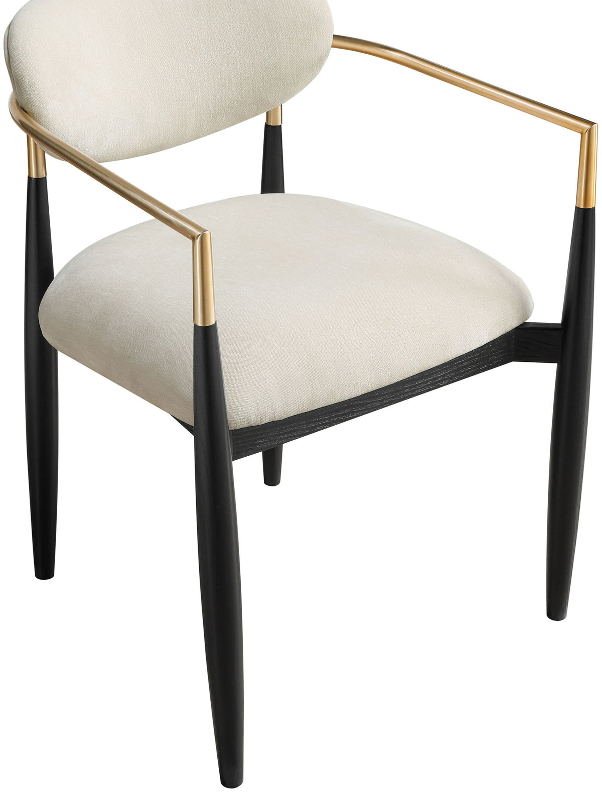 Riccio - Fabric Dining Arm Chair (Set of 2) - Black And Gold Frame
