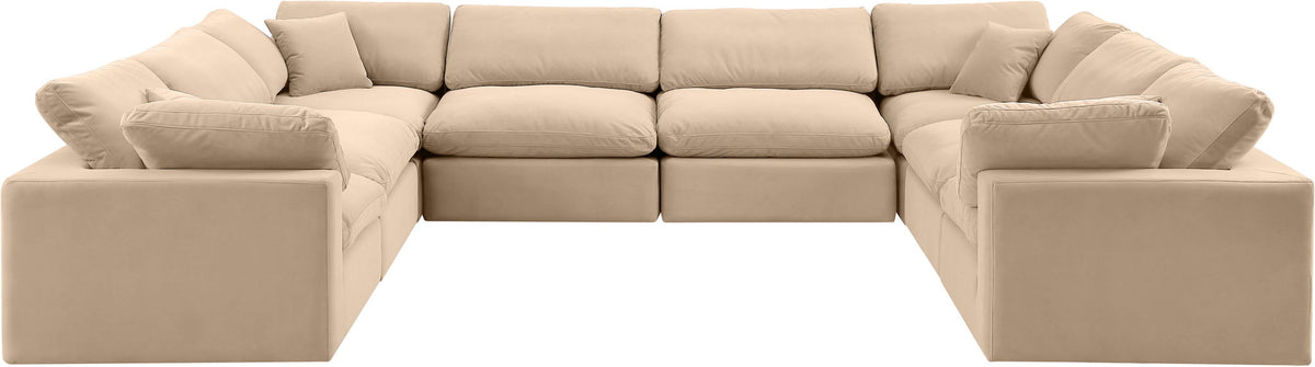 Comfy - 8 Piece Velvet Modular Sectional