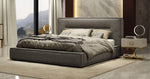 Hollywood - Eastern King Italian Contemporary Grey Leather Bed