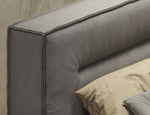 Hollywood - Eastern King Italian Contemporary Grey Leather Bed