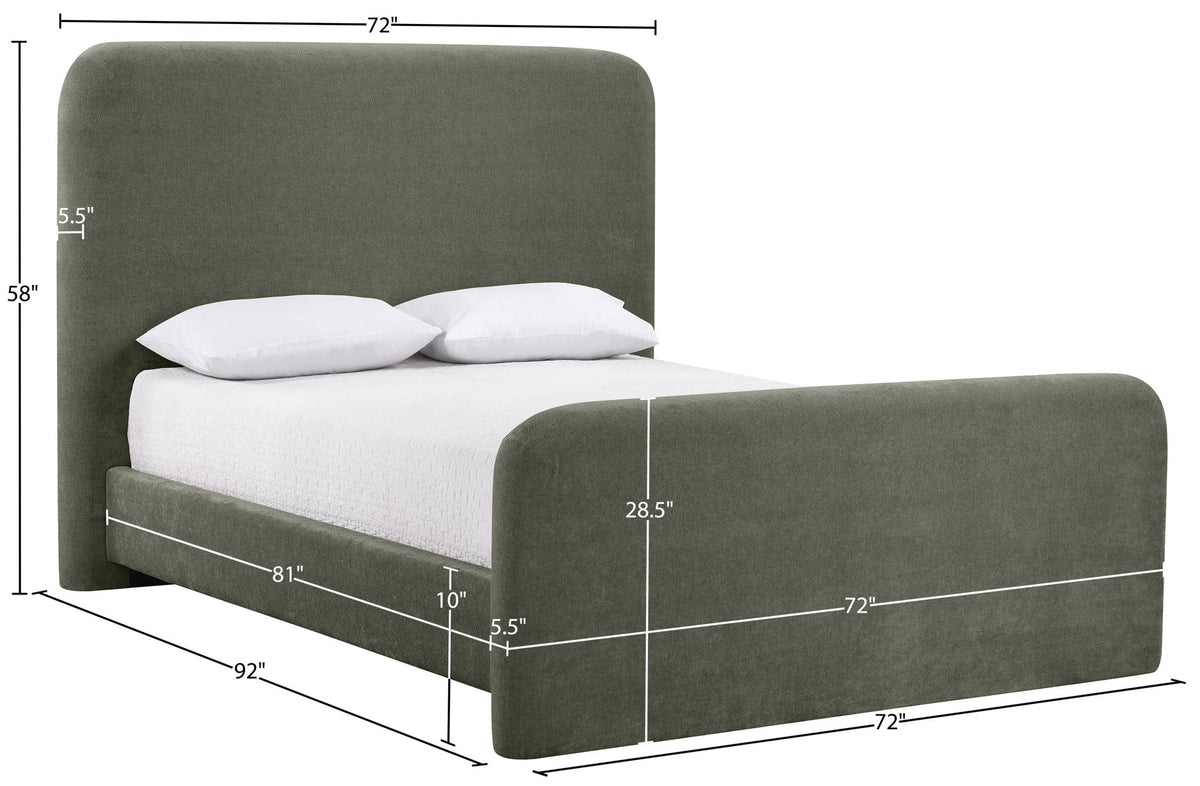 Fira - Chenille Fabric Upholstered Bed