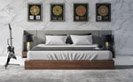 Janice - Modern Grey Fabric and Walnut Bed and Nightstands by VIG Furniture - View 4