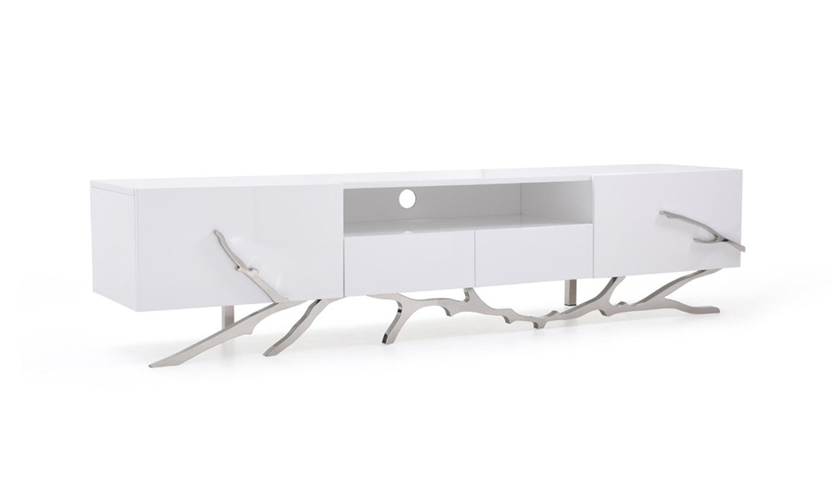 Legend - 87"-Wide Modern White TV Stand by VIG Furniture - View 2