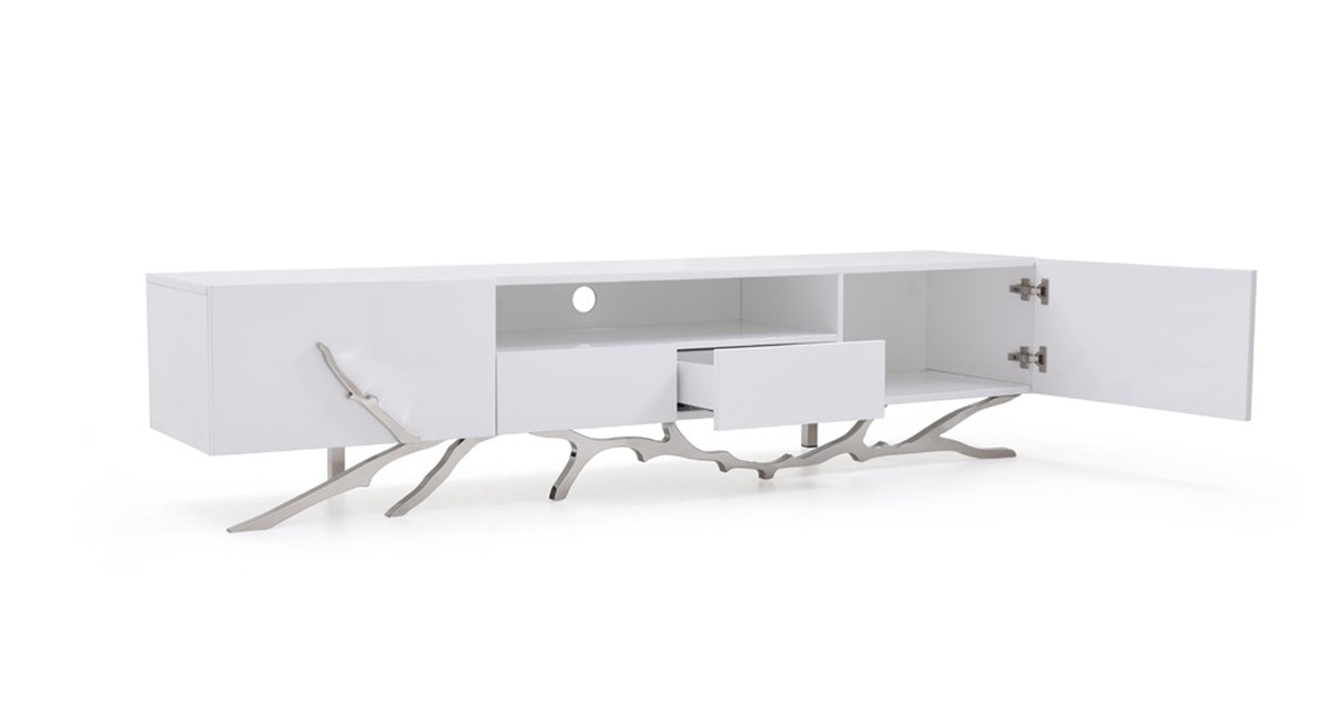 Legend - 87"-Wide Modern White TV Stand by VIG Furniture - View 3