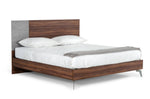 Eastern King Palermo - Italian Modern Faux Concrete & Noce Bodrum 4-Piece Bedroom Set