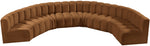 Arc - Velvet 8 Piece U-Shaped Modular Sofa - Saddle