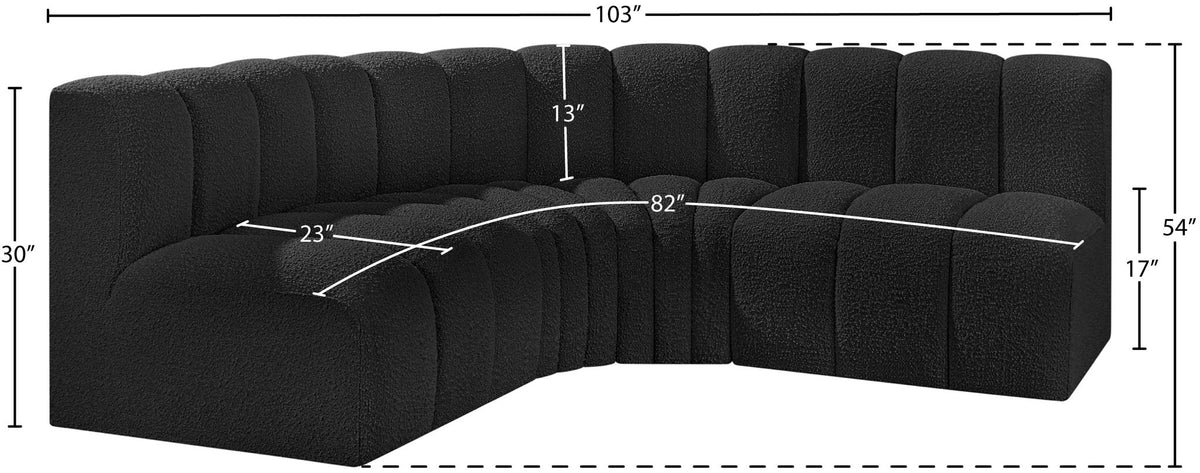 Arc - Boucle Fabric 4 Piece Corner Modular Sofa