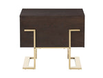 Moontide Modern Smoked Ash & Gold Nightstand by VIG Furniture - View 1