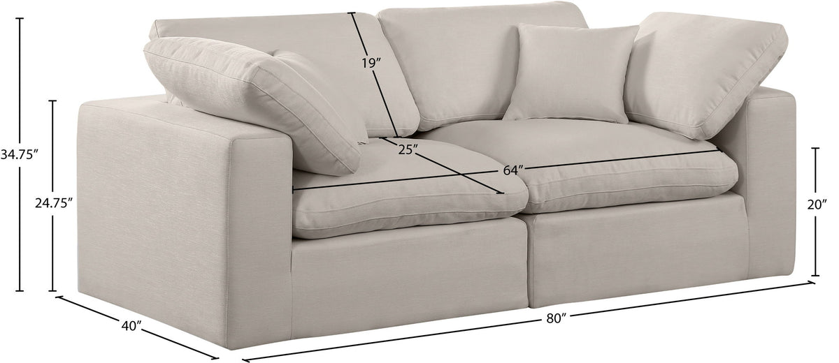 Comfy - Linen Modular Sofa 2 Seats