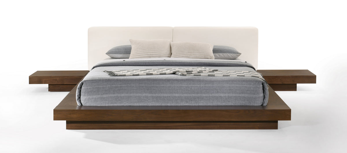 Tokyo - Eastern King Contemporary Walnut and White Platform Bed by VIG Furniture - View 1