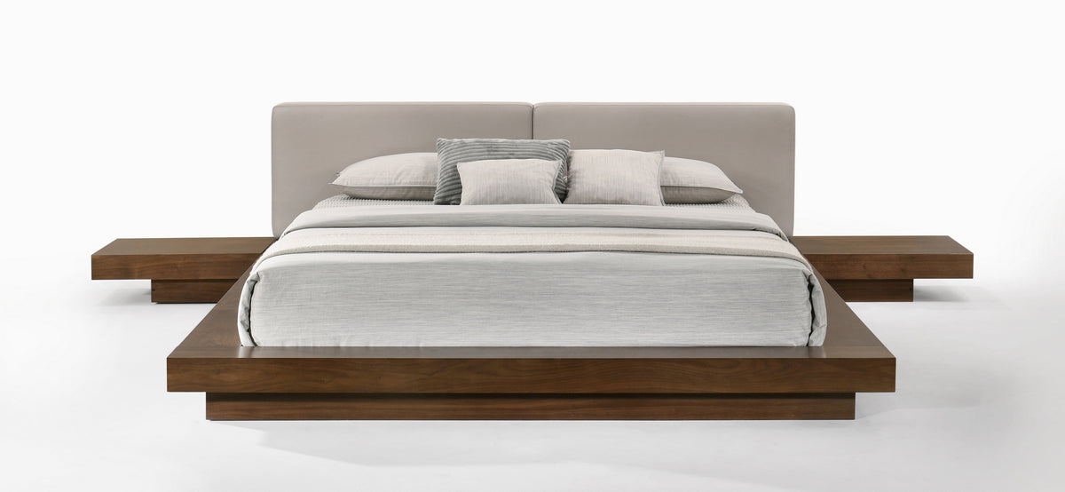 Tokyo - Eastern King Contemporary Walnut and Grey Platform Bed by VIG Furniture - View 1