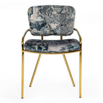Farnon - Modern Patterned Velvet and Gold Dining Chair by VIG Furniture - View 5