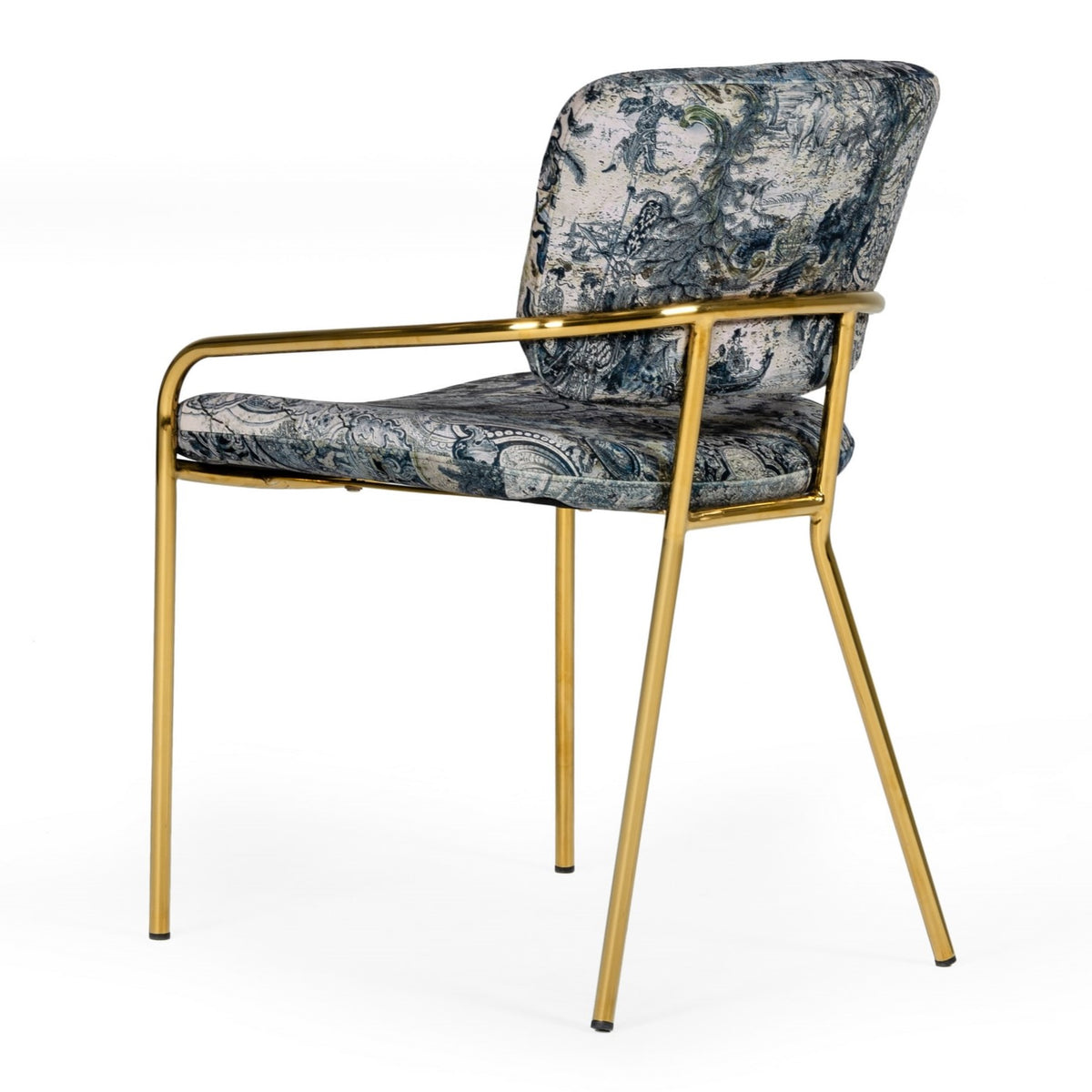 Farnon - Modern Patterned Velvet and Gold Dining Chair by VIG Furniture - View 7