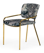Farnon - Modern Patterned Velvet and Gold Dining Chair by VIG Furniture - View 2