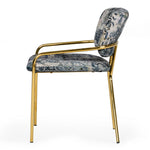 Farnon - Modern Patterned Velvet and Gold Dining Chair by VIG Furniture - View 6