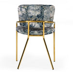 Farnon - Modern Patterned Velvet and Gold Dining Chair by VIG Furniture - View 8