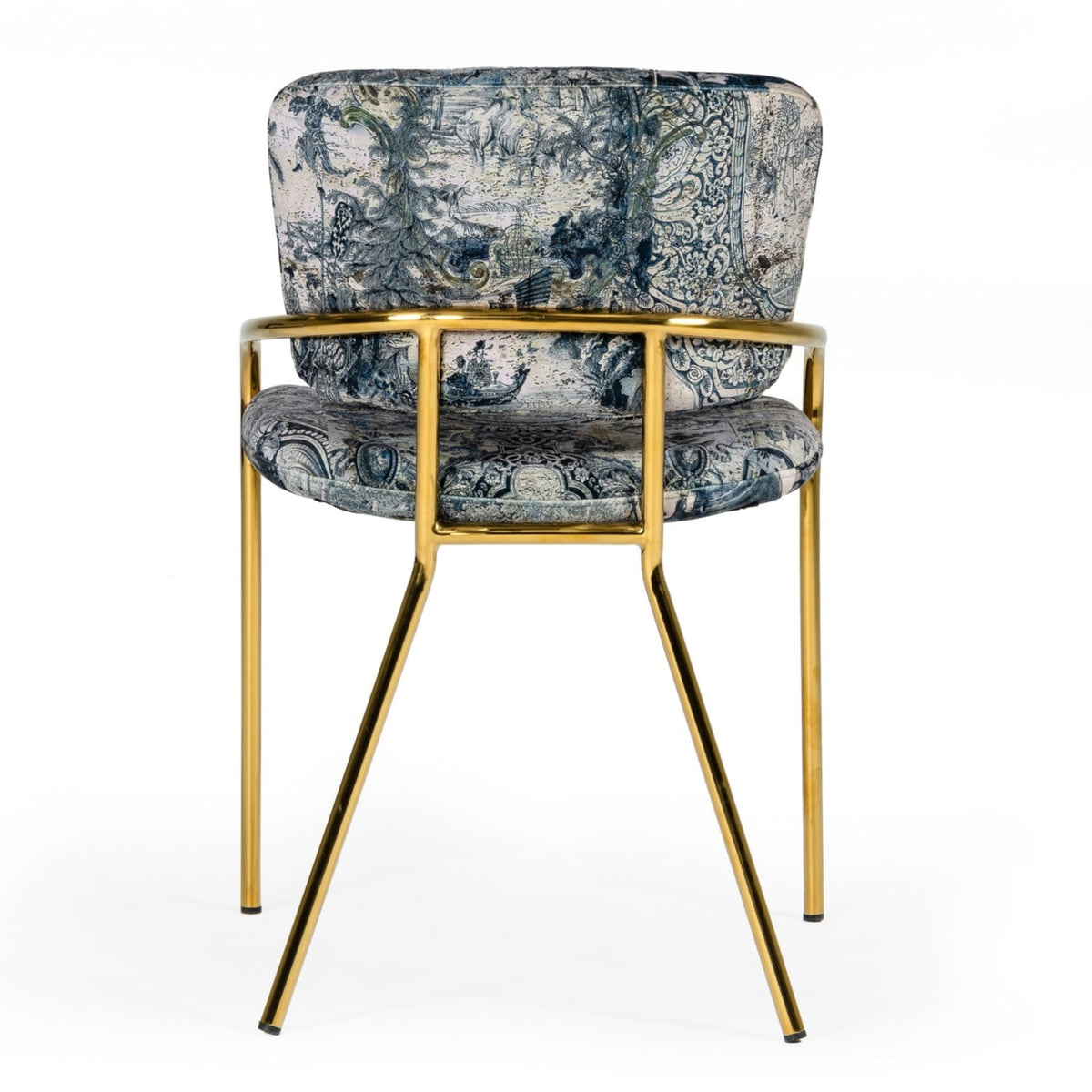 Farnon - Modern Patterned Velvet and Gold Dining Chair by VIG Furniture - View 8