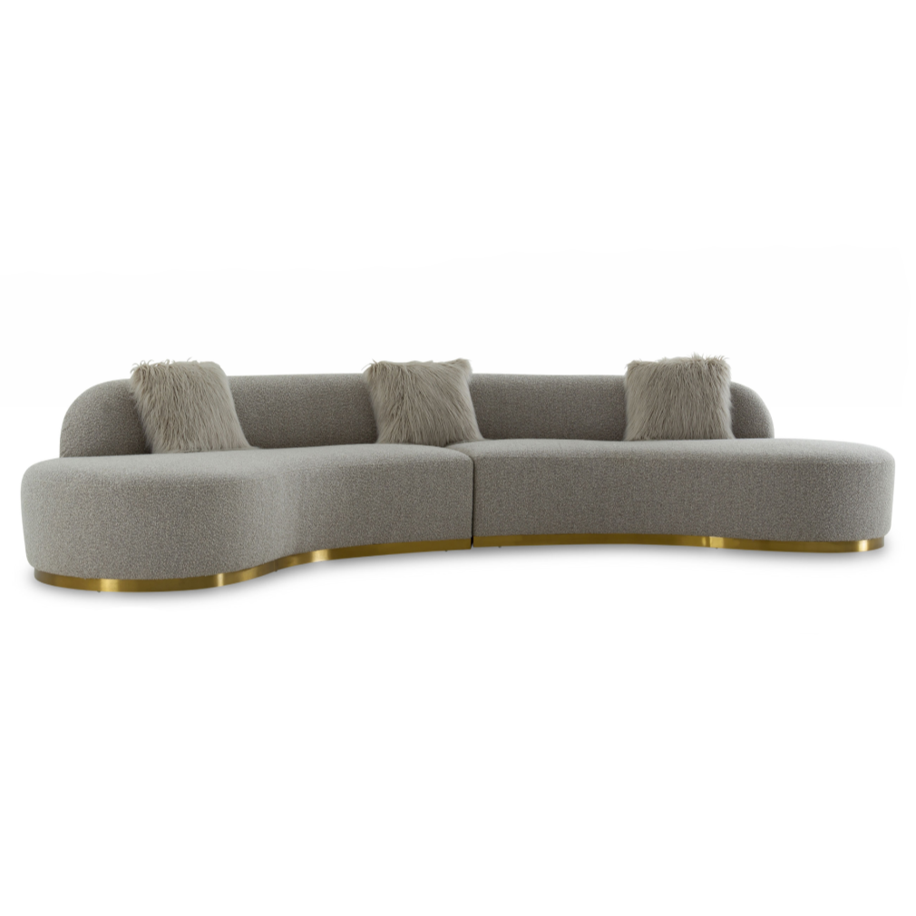 Frontier - Glam Grey Fabric Curved Sectional Sofa by VIG Furniture - View 2