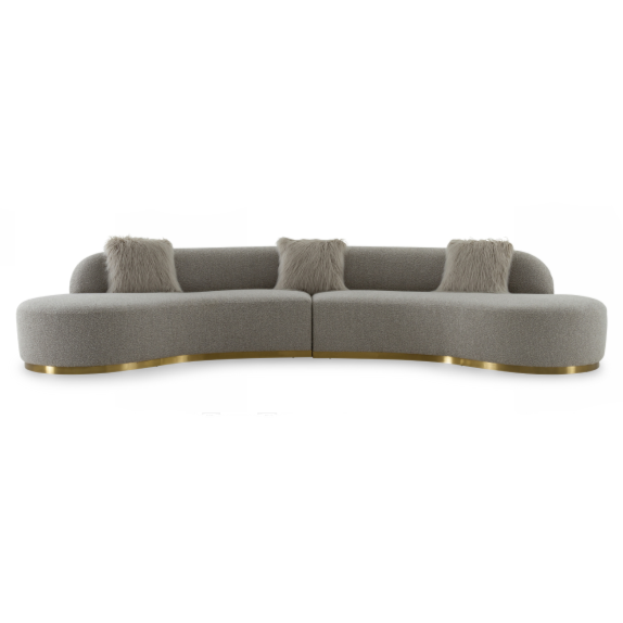 Frontier - Glam Grey Fabric Curved Sectional Sofa by VIG Furniture - View 1