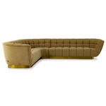 Granby - Glam Mustard + Gold Fabric Sectional Sofa by VIG Furniture - View 2