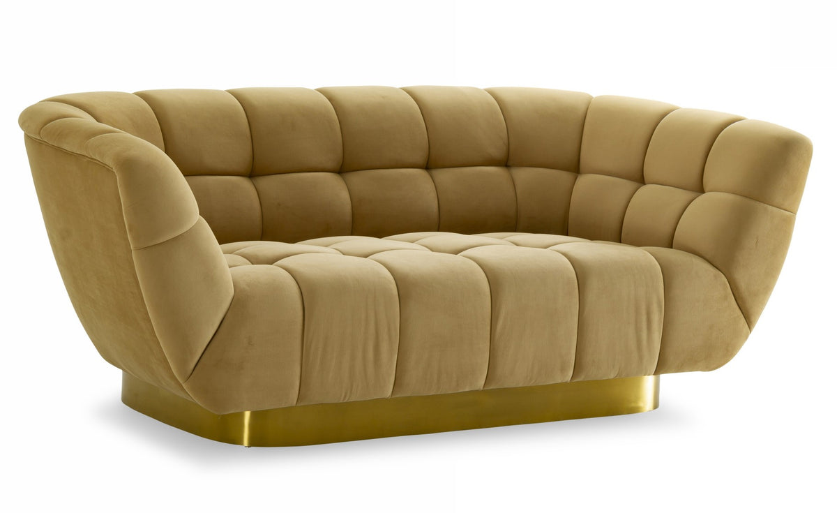 Granby - Glam Mustard and Gold Fabric Loveseat by VIG Furniture - View 2