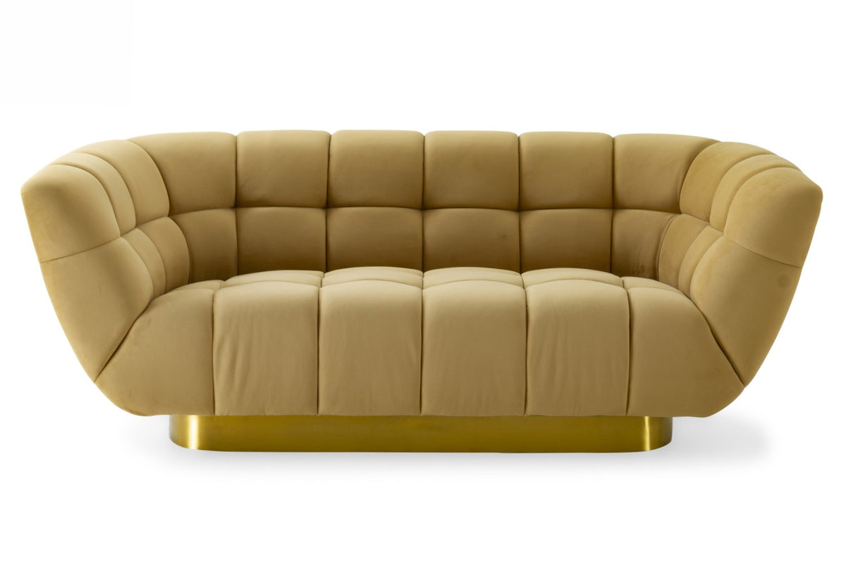 Granby - Glam Mustard and Gold Fabric Loveseat by VIG Furniture - View 1