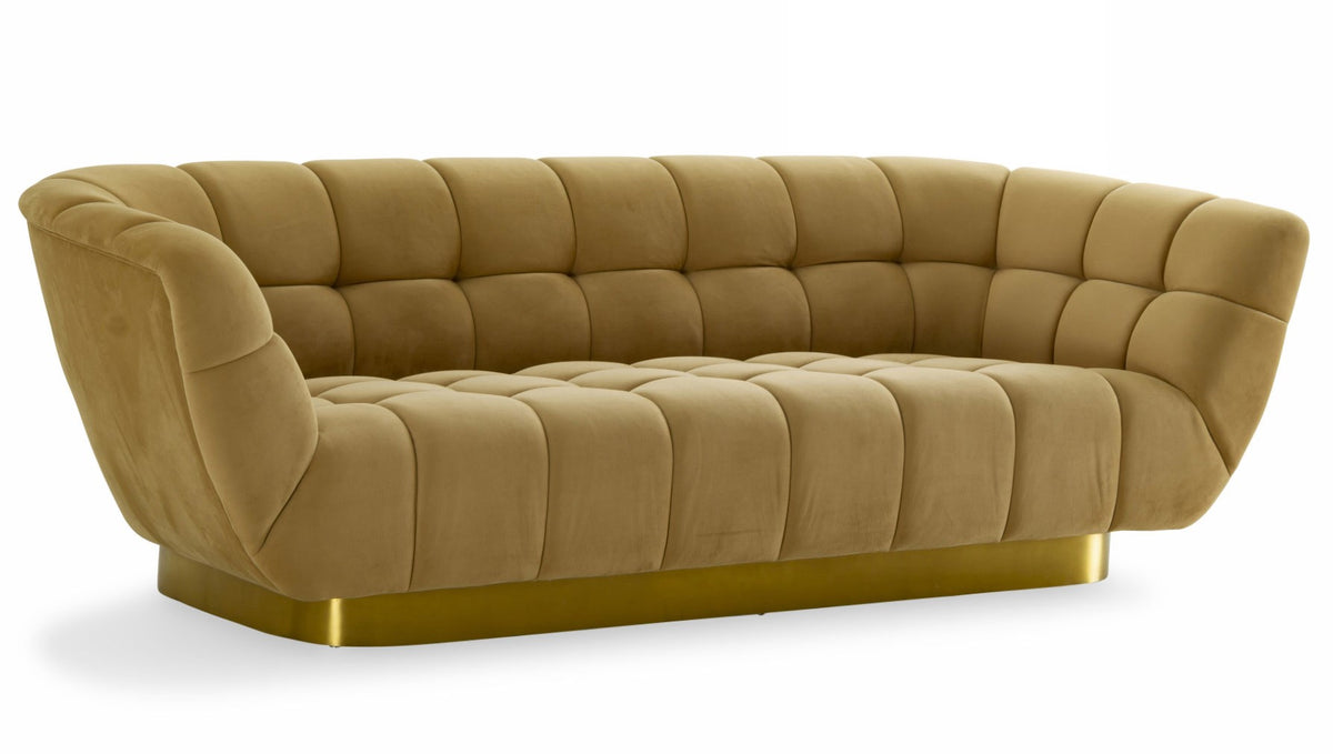 Granby - Glam Mustard and Gold Fabric Sofa by VIG Furniture - View 2