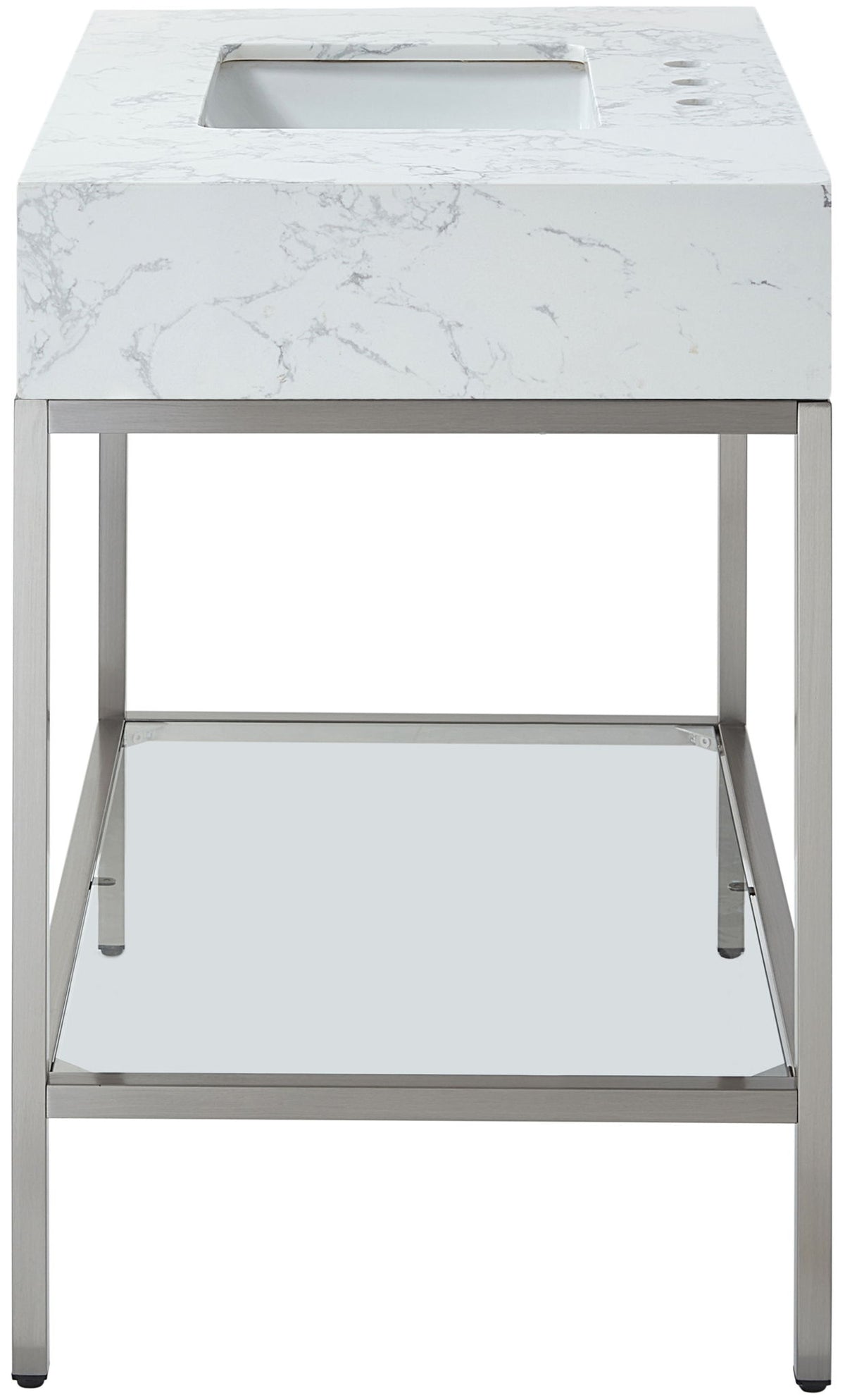 Marmo - Engineered Marble Bathroom Vanity With Chrome Base