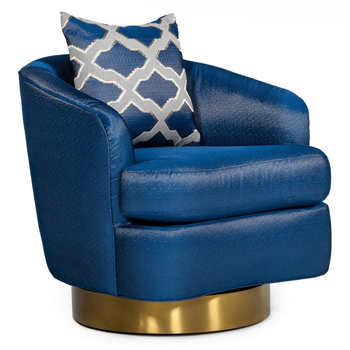 Niagra - Glam Blue and Gold Fabric Accent Chair by VIG Furniture - View 1