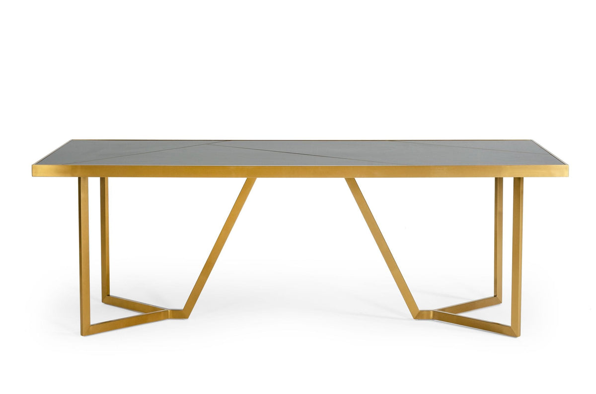 Nolte - Glam Black Zebrawood and Gold Dining Table by VIG Furniture - View 3