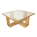 Kodiak - Glam Clear Glass and Gold Glass Coffee Table by VIG Furniture - View 1