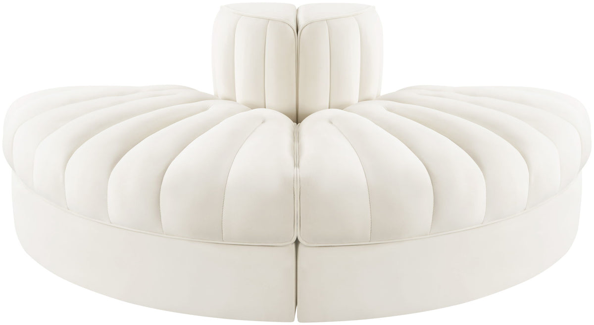 Rummi - Velvet Performance Fabric Upholstered 2 Piece  Rounded Modular Loveseat