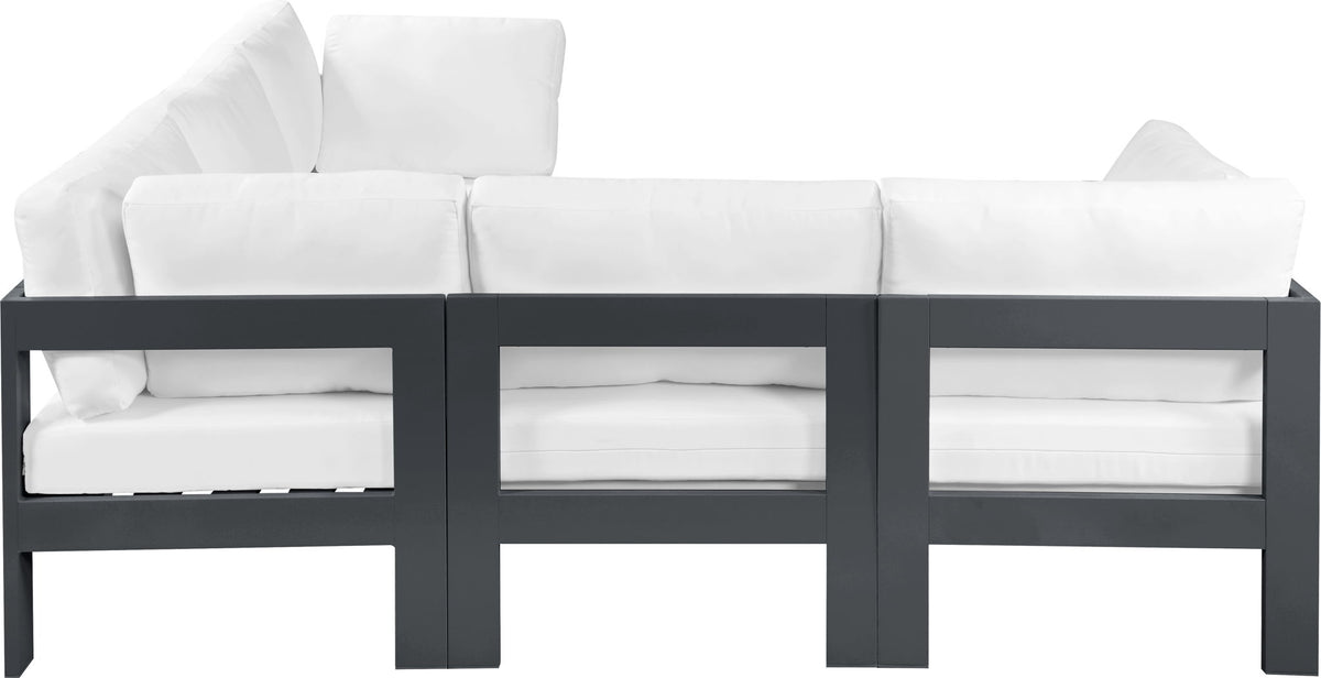 Nizuc - Outdoor Patio 5 Piece Modular Sectional With Gray Frame