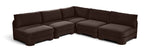 Hammond - Velvet Performance Fabric Upholstered 5 Piece Armless Sectional